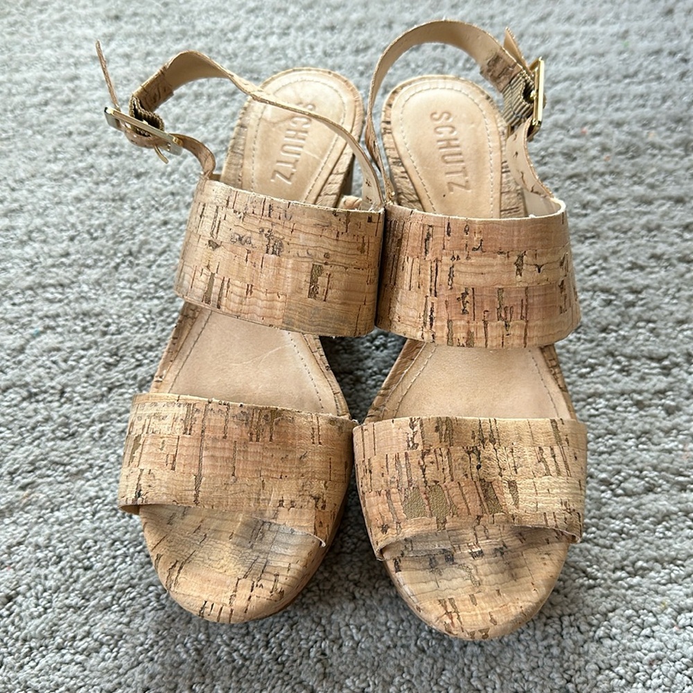 Schutz Cork Platform Sandals